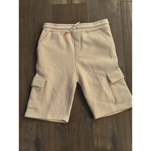 Free Planet Boys Beige Cargo Shorts Size L Stretch Utility Pockets.